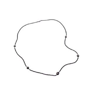 Tara Sterling Silver Black Spineland Tahitian Pearl Long Necklace Fashion Jewelr